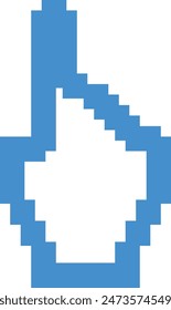 pixel index finger cursor icon, hand pointer icon, 8bit style click cursor 