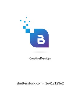 Pixel Initial Letter B Logo Design Stock Vector (Royalty Free) 1641212362