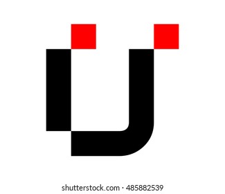 pixel initial typography typeset logotype alphabet font image vector icon logo symbol