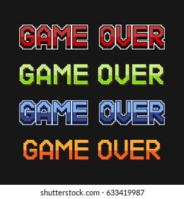 Pixel Inscription Game Over Message On Stock Vector (Royalty Free ...