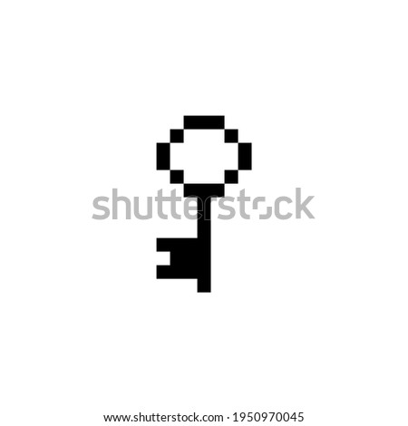 Pixel key for games and web sites. Pixel art. 8 bit