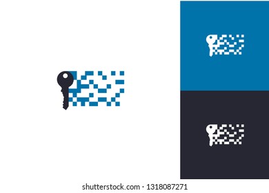 Pixel Key Logo Inspiration Template