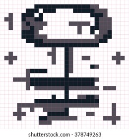 Pixel key on white background. Vector illustration great for patterns, vintage design, and wallpaper.