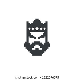 Pixel King Logo Design Vector Stock