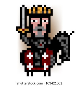 pixel king mounted, from red army