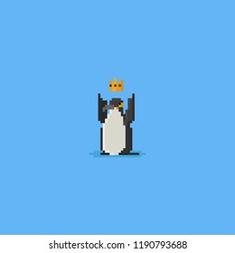 pixel king penguin.8bit animal.character