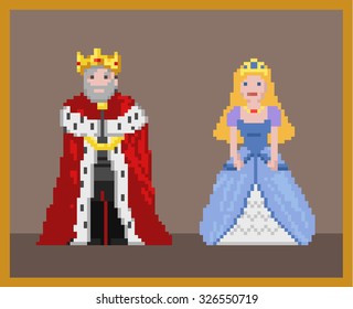 Pixel king and princess