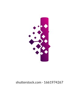 Pixel  L Letter Logo design, Creative Vector Template symbol