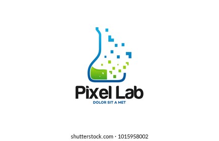 Pixel Laboratory logo designs concept vector, Science Laboratory logo template