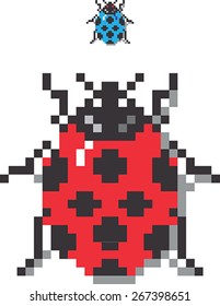 Pixel Lady Bug. Realistic minimal pixelated lady bug design. Very easy to customize colors. See other pixel art in my portfolio.