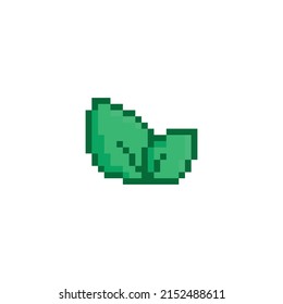 icono de hoja de píxeles.  Logo de 8 bits de arte de píxeles vectores para el juego