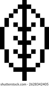 Pixel Leaf Icon Vector Art