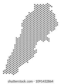 Pixel Lebanon map. Vector territory scheme. Cartographic pattern of Lebanon map formed from circles.