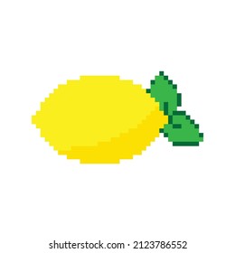 pixel lemon icon vector set pixel art citrus fruits for 8 bit game