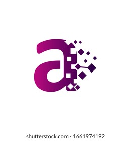 Pixel A Letter Logo design, Creative Vector Template symbol