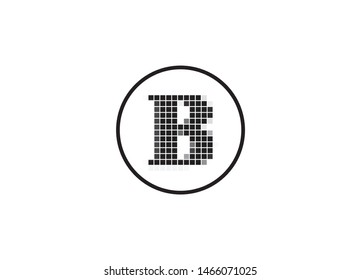 Pixel letter logo design, monogram logo B
