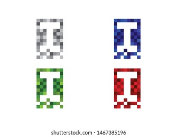 I Pixel letter logo design template 