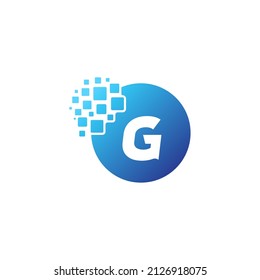 Pixel Letter Logo G. G Letter Design Vector with Pixel. Suitable for all business