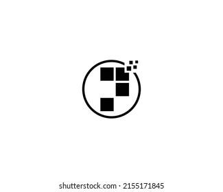 Pixel Letter P Logo Design Element Modern Pixelated style Vector Template.