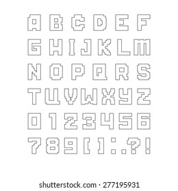 pixel letters of alphabet