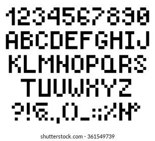 Pixel Letters And Numbers, Alphabet, Font