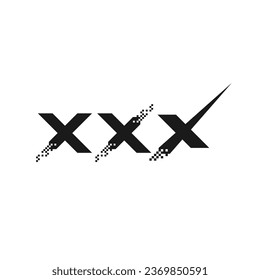 Pixelbuchstaben x SymbolVektorgrafik