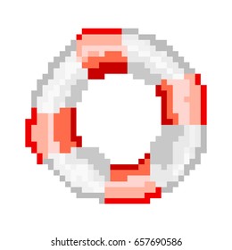 Pixel lifebuoy for mobile games and applications.