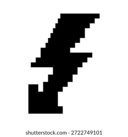 Pixel Lightning Bolt Icon Illustration 