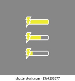 Pixel lightning bolt. Vector icon