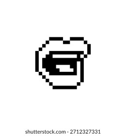 Pixel lips icon with a bold mouth. Retro 8-bit style, minimal and expressive. Suitable for UI, chat emotions, game interfaces, stickers, and digital design.