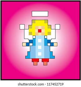 Pixel little angel greeting card