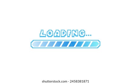 Pixel Loading background. Installing process background. loading screen vector.