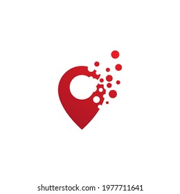 Pixel Location point sign and symbol Logo vector template