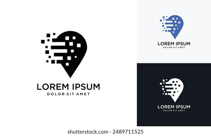 Pixel location technology inspirational logo design.	