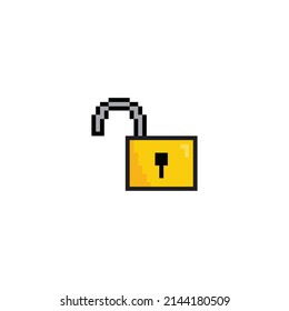  pixel lock icon vector  pixel art for 8 bit game