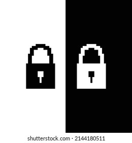  pixel lock icon vector  pixel art for 8 bit game