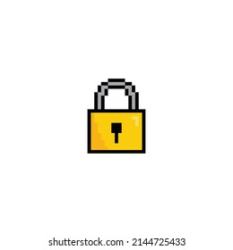  pixel lock icon vector  pixel art for 8 bit game