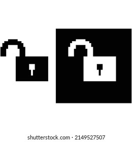  pixel lock icon vector  pixel art for 8 bit game