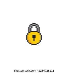  pixel lock icon vector  pixel art for 8 bit game