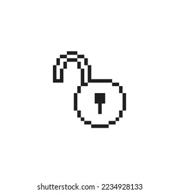  pixel lock icon vector  pixel art for 8 bit game