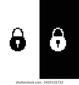  pixel lock icon vector  pixel art for 8 bit game