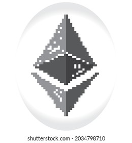pixel logo art eth oval grayscale