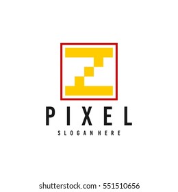 Pixel logo design concept