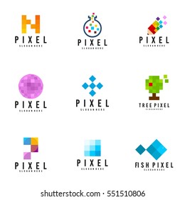 Pixel logo design concept
