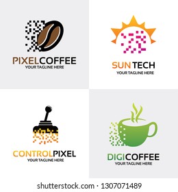 Pixel Logo Design Set Template Collection