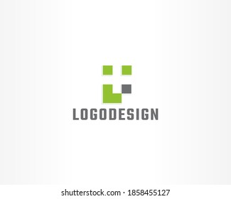 pixel logo design template for identity icon