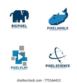 Pixel Logo Design Vector