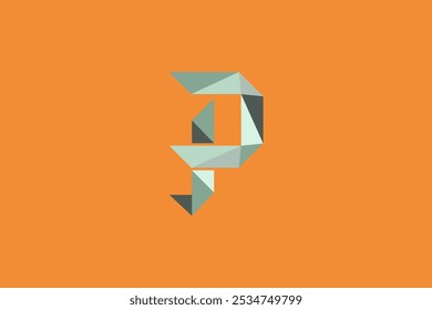 Iniciais do logotipo Pixel letra P logotipo design vetor ilustração