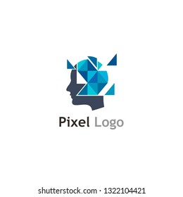 Pixel logo template Vector