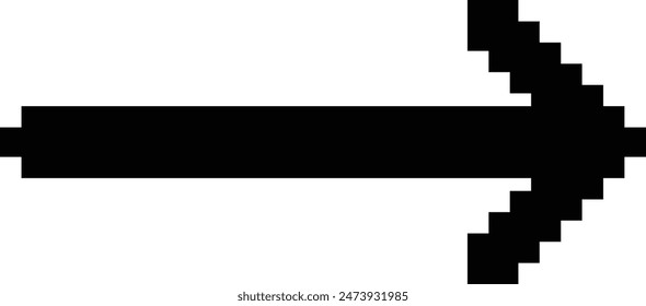 pixel long arrow icon, arrow button, arrow icon with 8bit style, long arrow design element